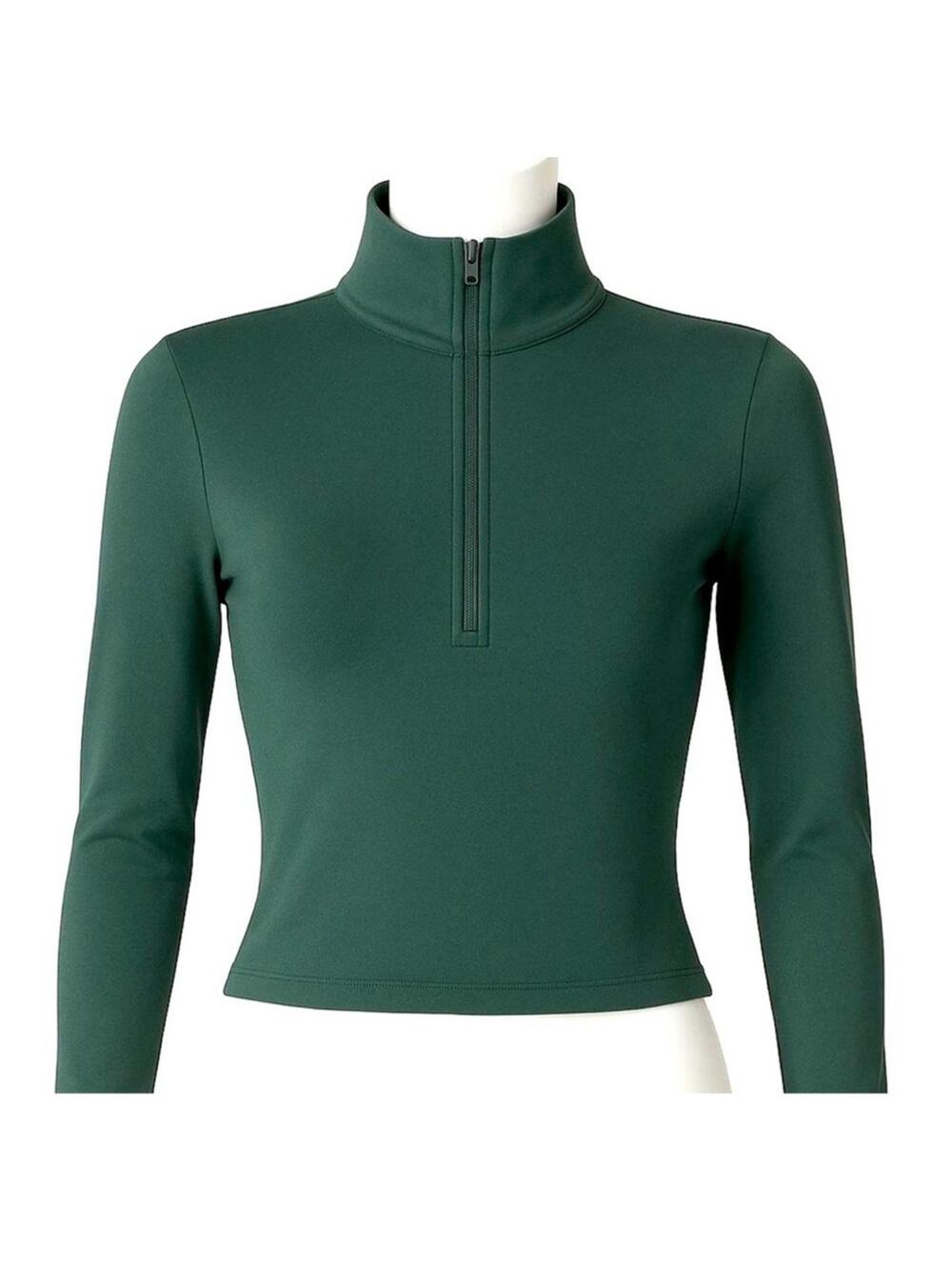 NWT ALO Yoga Softsculpt Precision 1/4 Zip Long Sleeve (Clover Green) Size XS